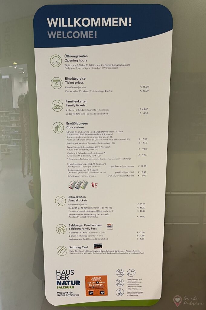 Cennik muzeum Natury w Salzburgu